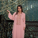 MyTindy Baby Pink Embroidered Djellaba, view 2