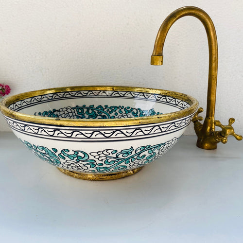 MyTindy VOA - Brass - Moroccan Ceramic Sink