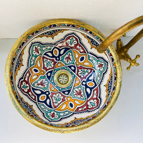 MyTindy VIO - Brass - Moroccan Ceramic Sink