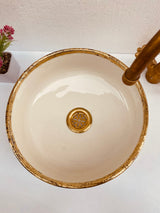 MyTindy VAL - Brass - Moroccan Ceramic Sink, view 3