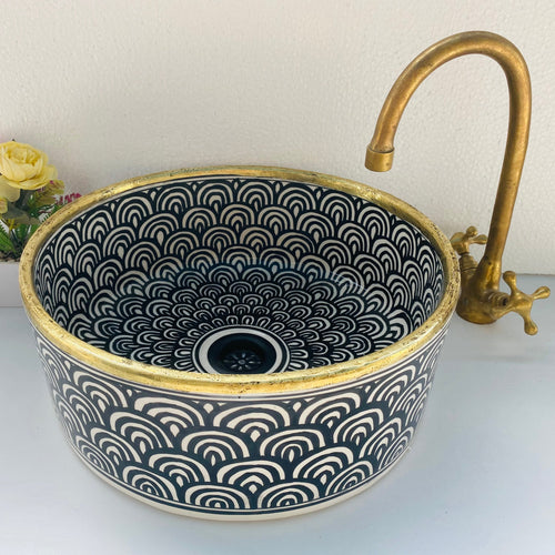 MyTindy VIO - Brass - Moroccan Ceramic Sink