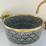 MyTindy VIO - Brass - Moroccan Ceramic Sink, view 4