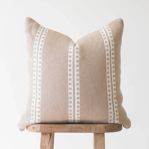 MyTindy Beige And White Embroidered Cushion Cover