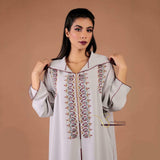 MyTindy Beige Beaded Djellaba, view 2
