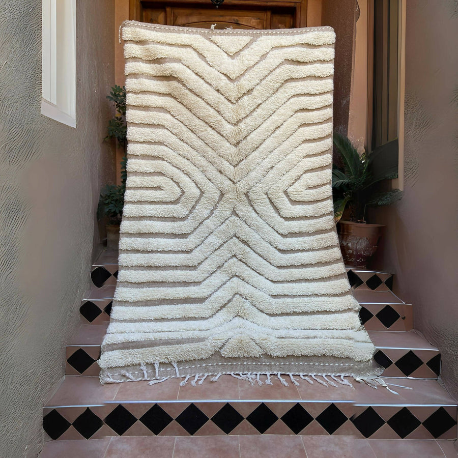 MyTindy Beige Rug Beni Ourain Moroccan