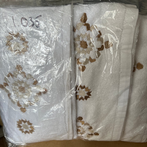 MyTindy BELDA - Set of 3 Zellige Embroidery Bath Towels