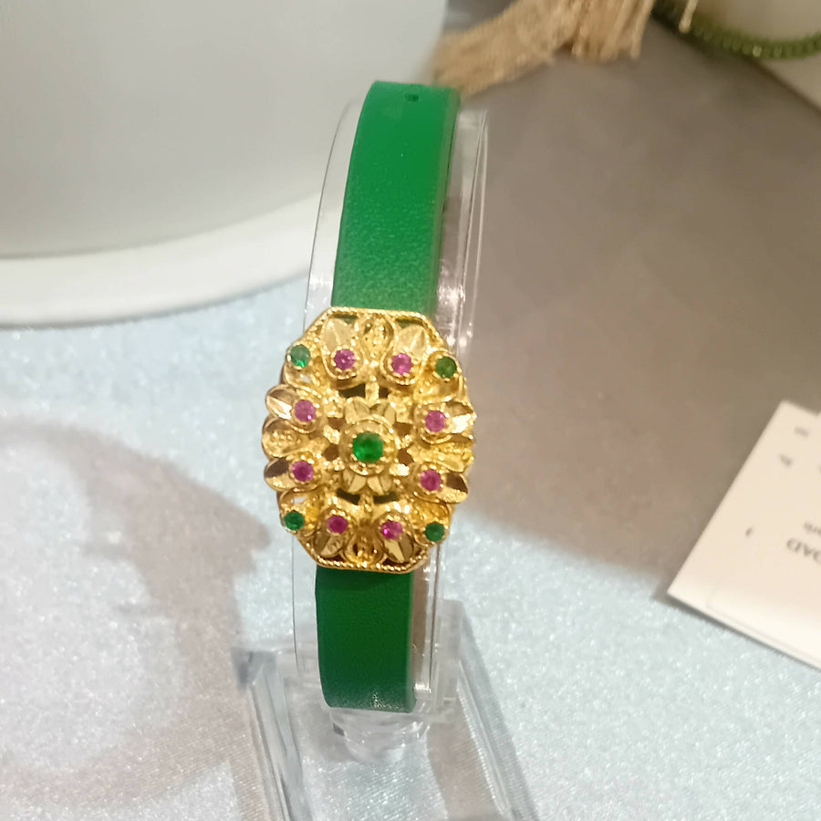 MyTindy Beldi green and gold moroccan bracelet