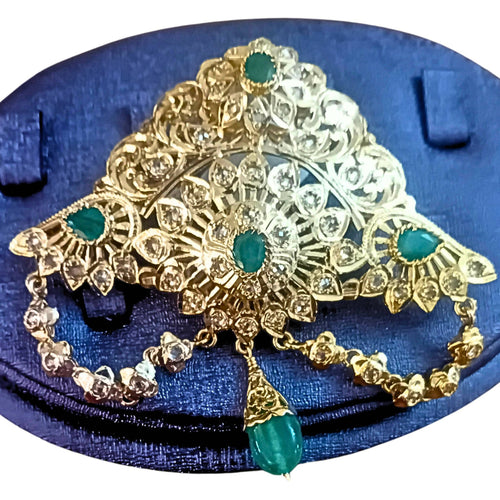 MyTindy Beldi Moroccan Gold and Green Brooch