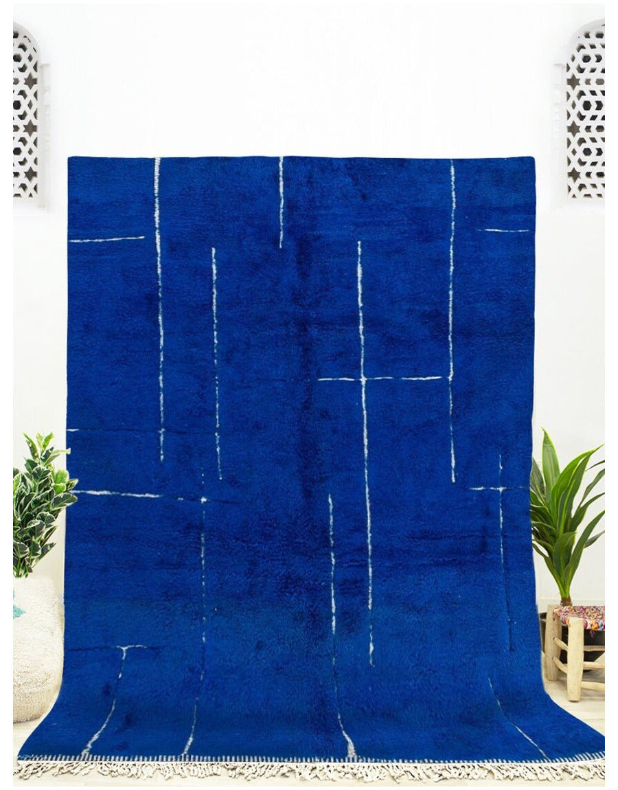 MyTindy Beni Mrirt Moroccan Wool Blue Rug