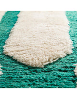 MyTindy Beni Mrirt Moroccan Wool Cream and Green Rug, view 3