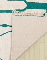 MyTindy Beni Mrirt Moroccan Wool Cream and Green Rug, view 5