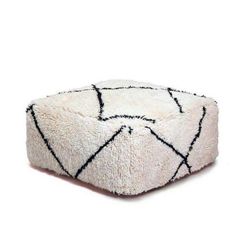 MyTindy Beni Ourain Black and White Ottoman