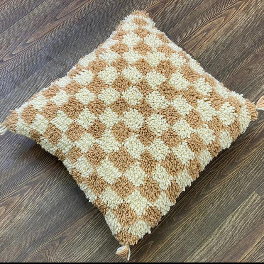 MyTindy Berber Pillow Beige Checkered