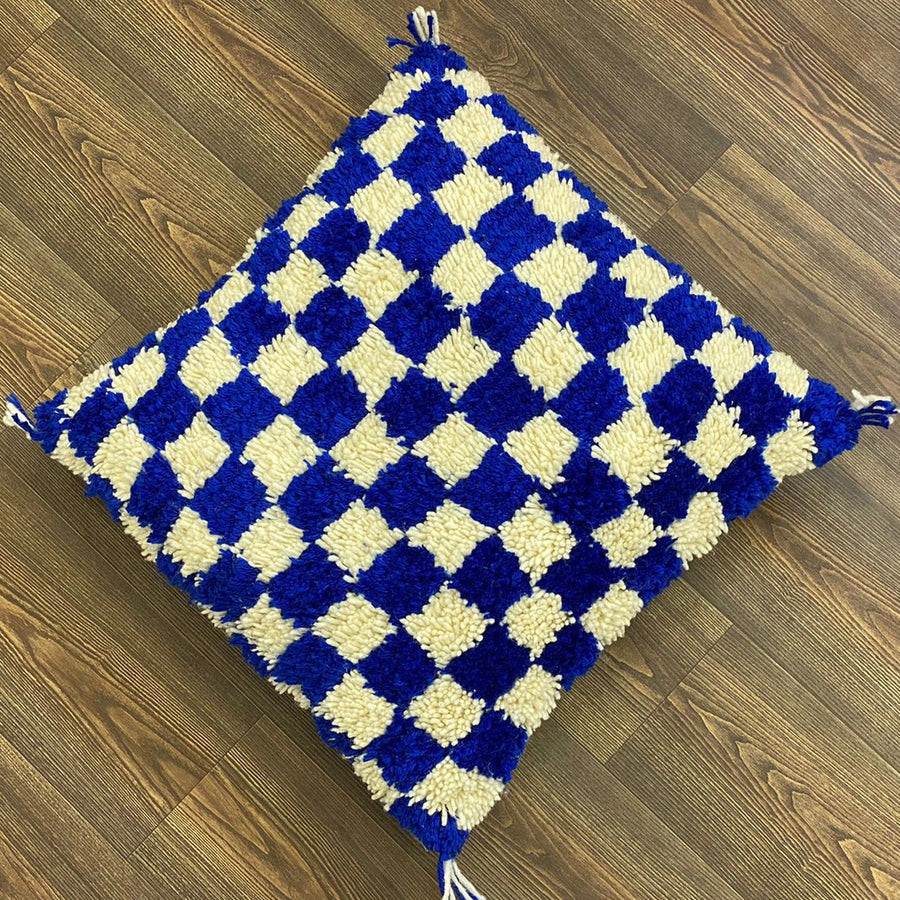 MyTindy Berber Cushion Blue Checkered