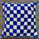 MyTindy Berber Cushion Blue Checkered, view 2