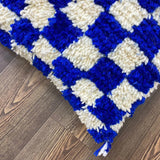 MyTindy Berber Cushion Blue Checkered, view 5