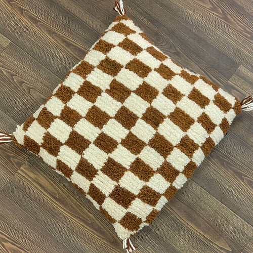 MyTindy Berber Cushion Gold Checkered