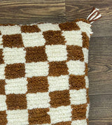 MyTindy Berber Cushion Gold Checkered, view 3