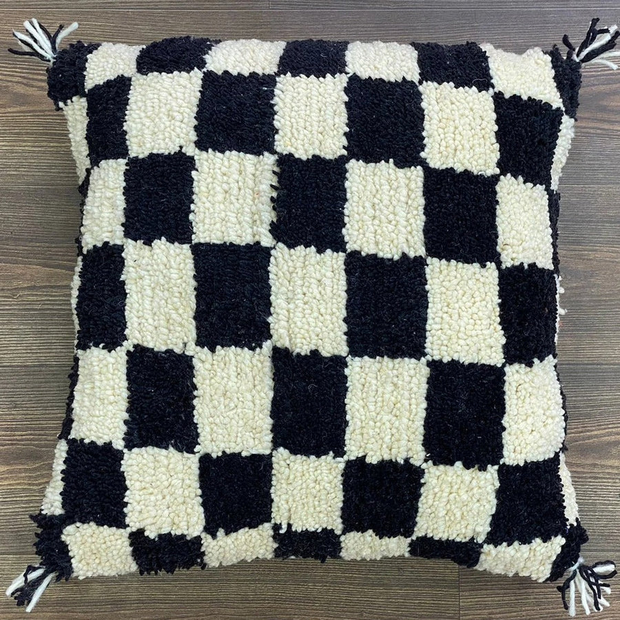 MyTindy Berber Pillow Black Checkered
