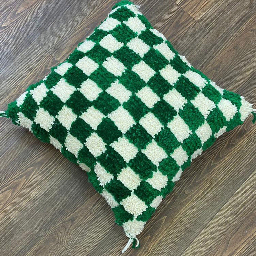 MyTindy Berber Pillow Green Checkered