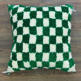 MyTindy Berber Pillow Green Checkered, view 2
