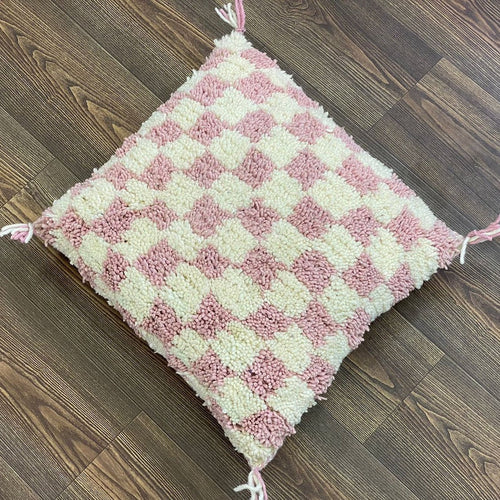 MyTindy Berber Pillow Pink Checkered