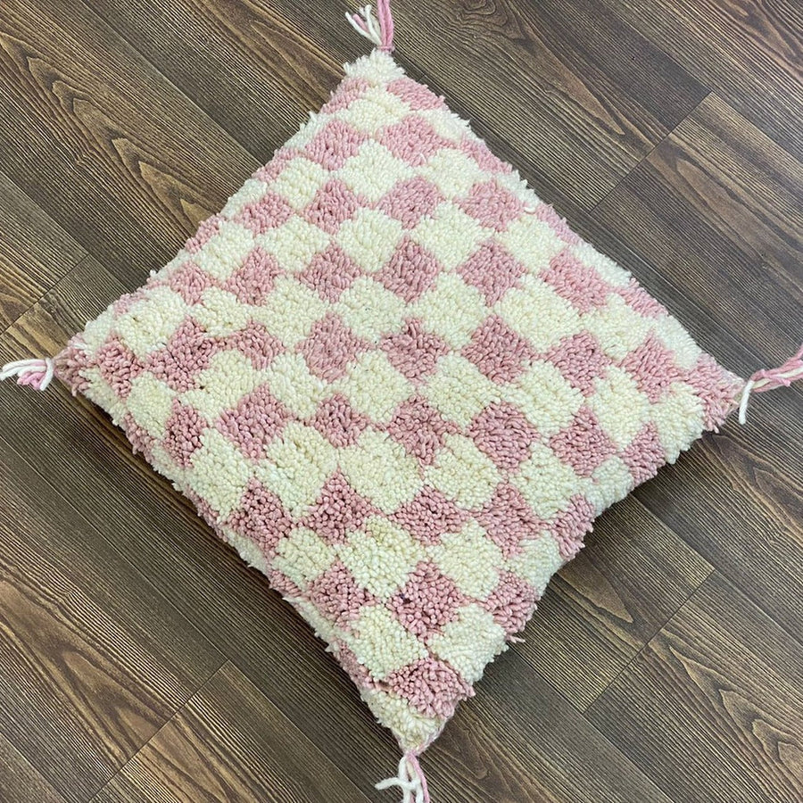 MyTindy Berber Pillow Pink Checkered
