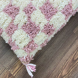 MyTindy Berber Pillow Pink Checkered, view 4