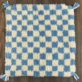 MyTindy Berber Pillow Sky Blue Checkered, view 3