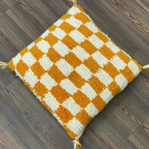 MyTindy Berber Pillow Yellow Checkered