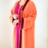 MyTindy BILA Orange and Pink 2 piece Moroccan Kimono, view 2