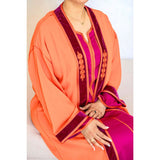 MyTindy BILA Orange and Pink 2 piece Moroccan Kimono, view 3