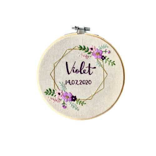 MyTindy Birthday Date Embroidered Hoop