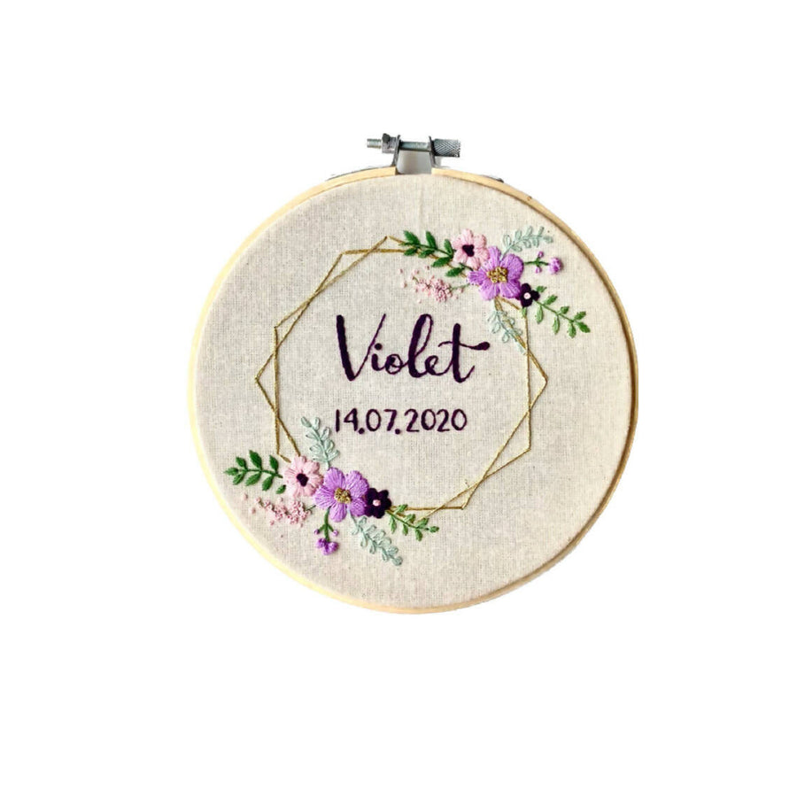 MyTindy Birthday Date Embroidered Hoop