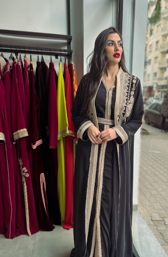 MyTindy Black and gold Kaftan