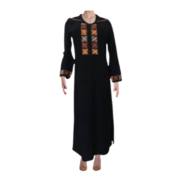 MyTindy Black and Orange Moroccan Djellaba