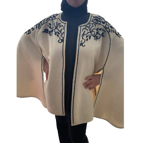 MyTindy Black and White Beaded Cape II