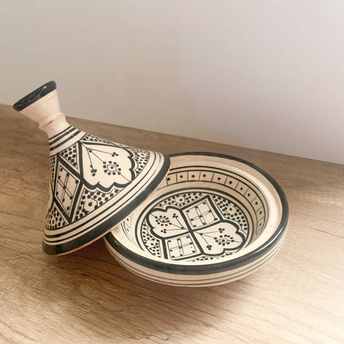 MyTindy Black and White Moroccan Tajine - 12 cm