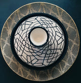 MyTindy Large Black and White Tajine With Mosaic Patterns I, view 2