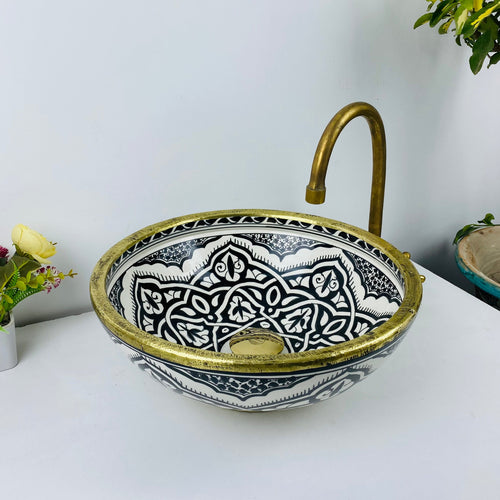 MyTindy VIO - Brass - Moroccan Ceramic Sink