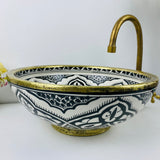MyTindy VIO - Brass - Moroccan Ceramic Sink, view 4