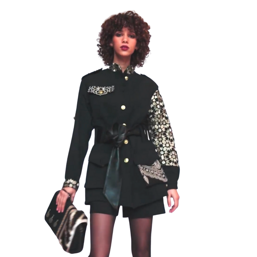 MyTindy Black Denim Long Sleeve Jacket