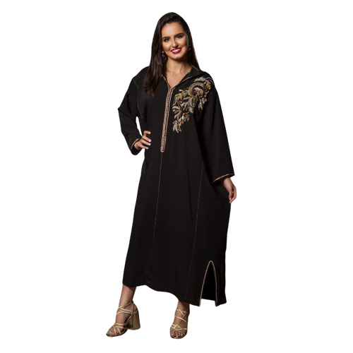 MyTindy Black djellaba with Beading