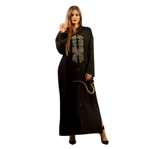 MyTindy Black Djellaba with Pearls
