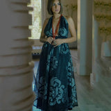 MyTindy Black Dress with Silver Flowers, view 3