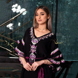 MyTindy Black Embroidered Kaftan, view 3