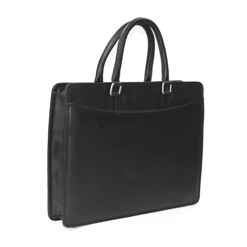MyTindy Black Genuine Handmade leather briefcase - Leather satchel