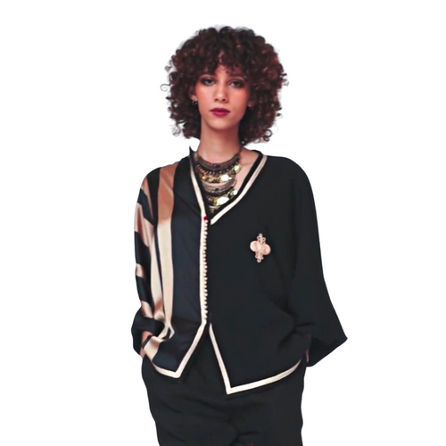 MyTindy Black & Gold Stripes Shirt