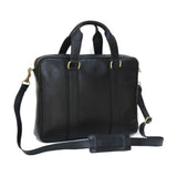 MyTindy Black handmade leather computer bag, view 2
