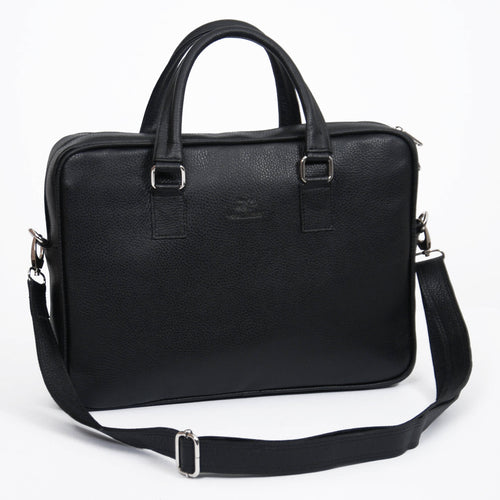 MyTindy Black handmade leather computer bag